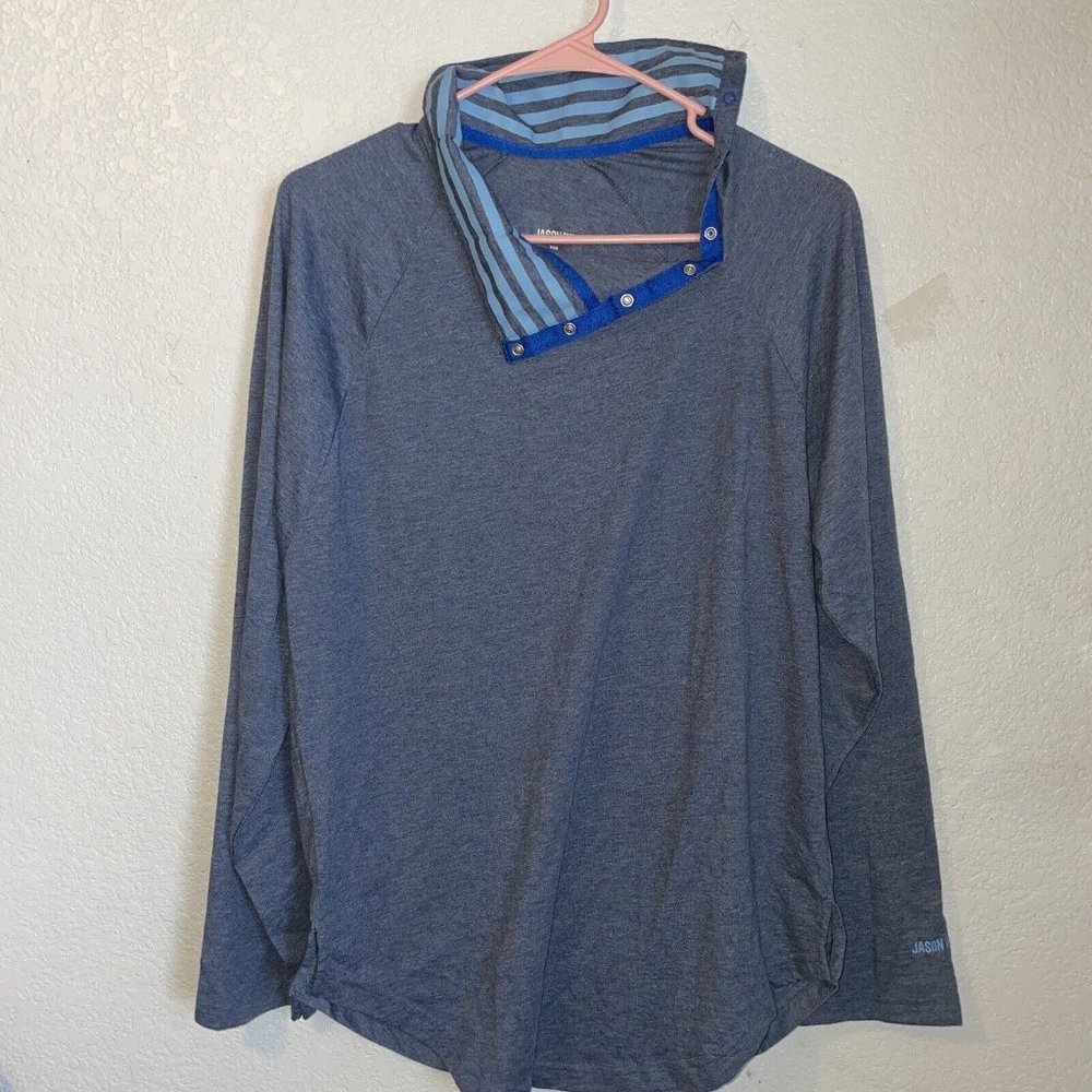 Jason Wu for Eva Air Gray Long Sleeve Lounge Wear Top Size Med Unisex Soft Shirt
